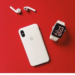 Set White Ốp iPhone và Dây Apple Watch Silicone