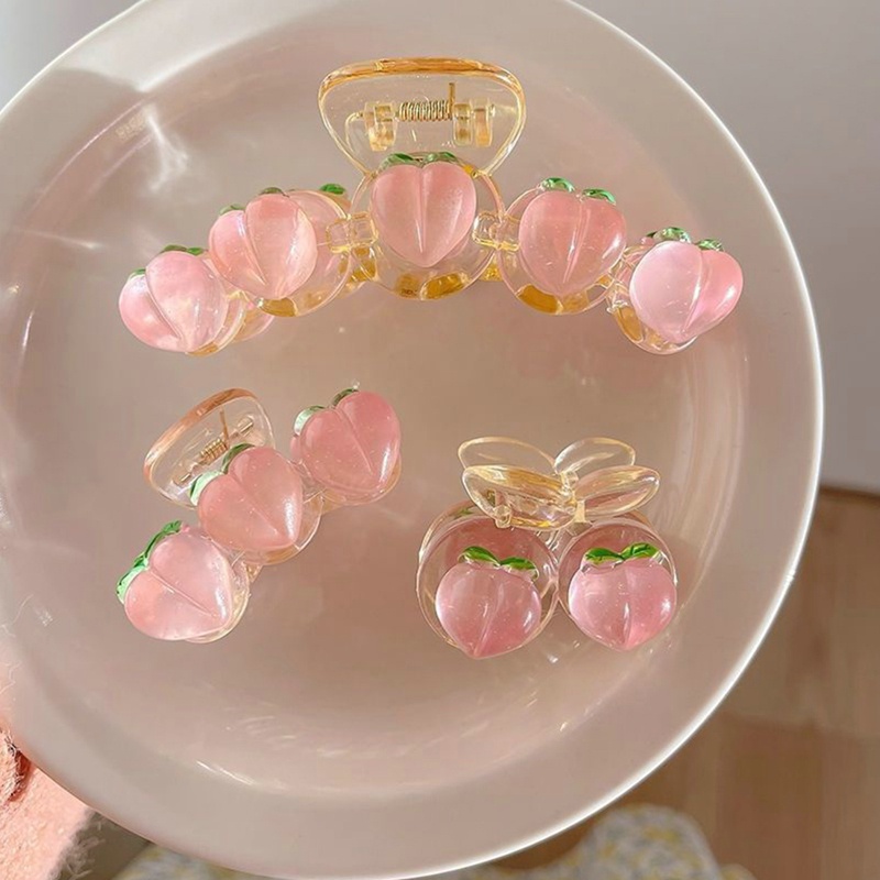 Kẹp Tóc Càng Cua Lớn Bằng Acrylic Hình Trái Đào Dễ Thương Cho Nữ dreamdiary