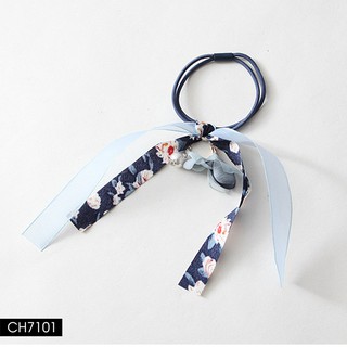 CH071 cột tóc hoa vải ruy băng Elly handmade