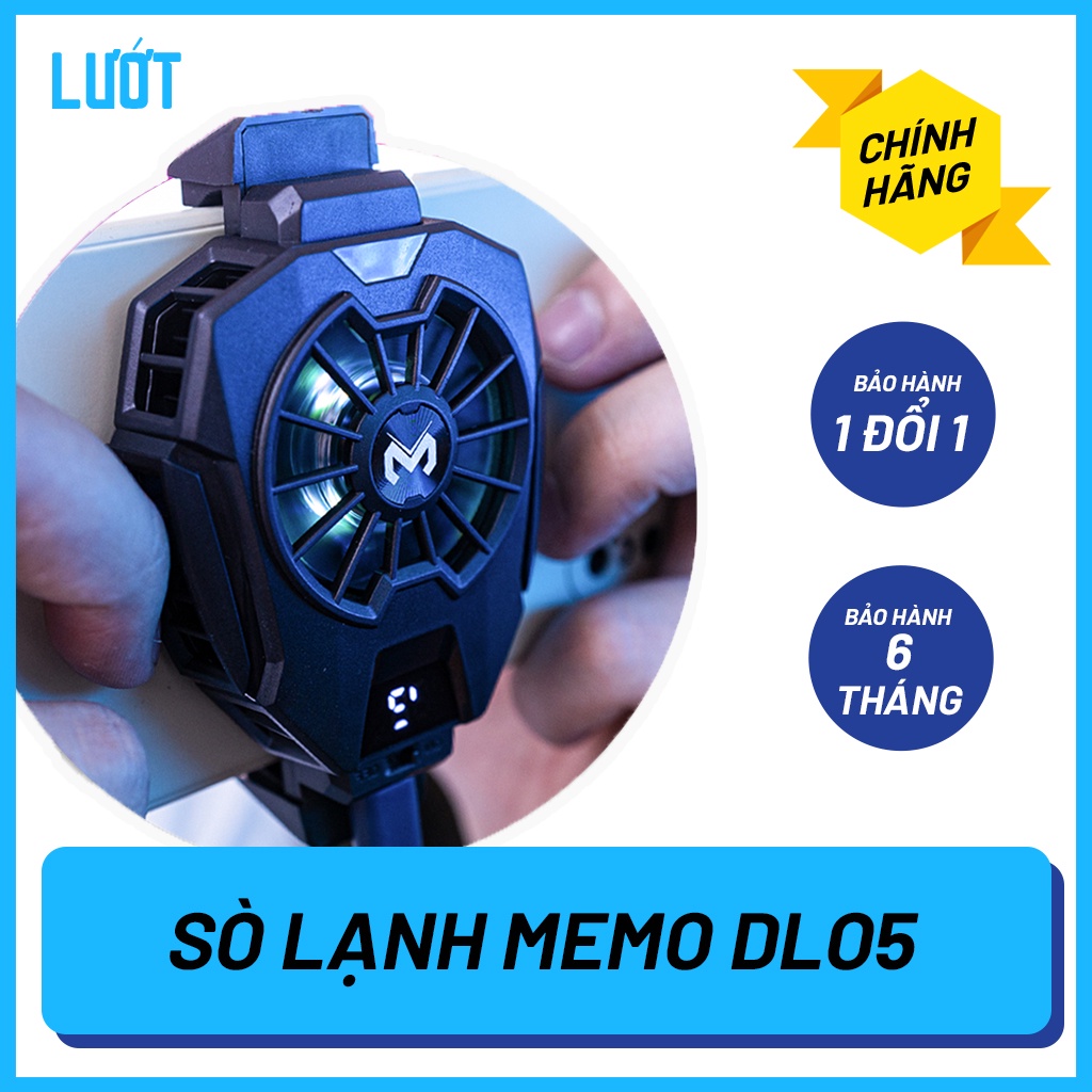 Quạt Tản Nhiệt Điện Thoại Sò Lạnh Memo DL05, Giảm 10 Độ, Tăng 10 FPS BH 1 Đổi 1 CHÍNH HÃNG