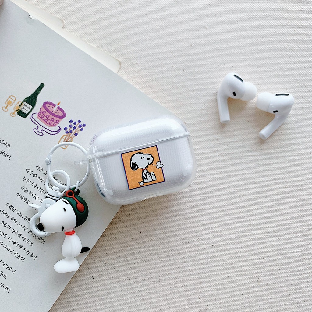 Vỏ bảo vệ hợp sạc tai nghe họa tiết chó Snoopy dễ thương cho Airpods 1 / 2 pro cases