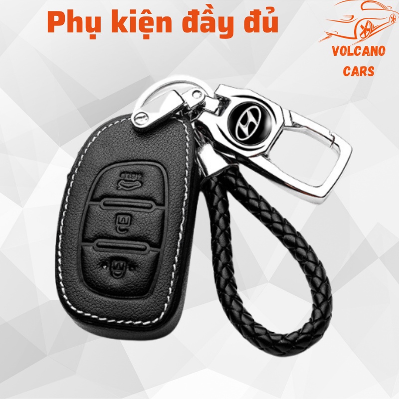 Bao da chìa khóa ô tô Hyundai bảo vệ chìa bền đẹp và chắc chắn ốp cho các loại smartkey i10, tucson, elantra