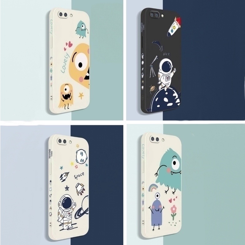 Xiaomi Redmi Note 10 8 7 Mi 11 10T 9T Lite 4G 5G Pro Cute Straight Edge Cartoon Monster Astronaut Phone Back Case Cover