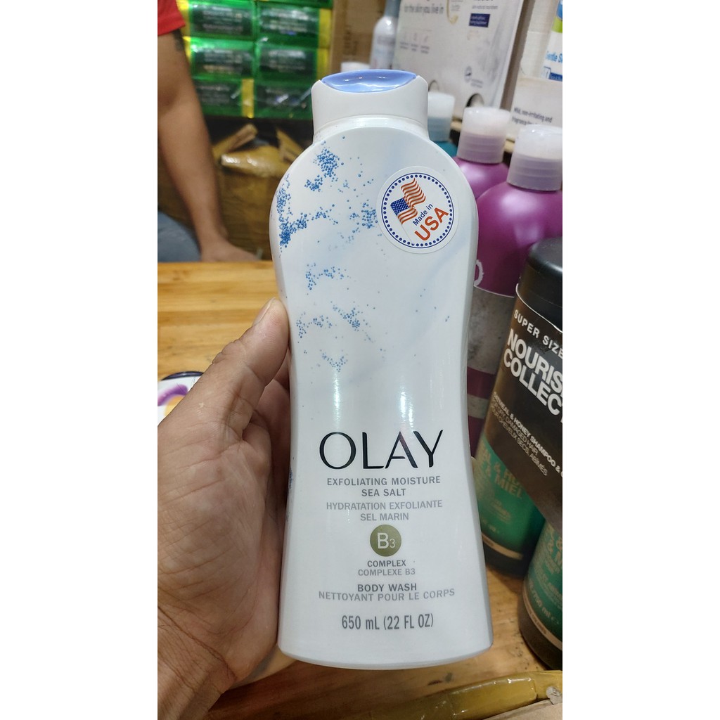 Sữa Tắm Olay Exfoliating Moisture Sea Salt (650mL)