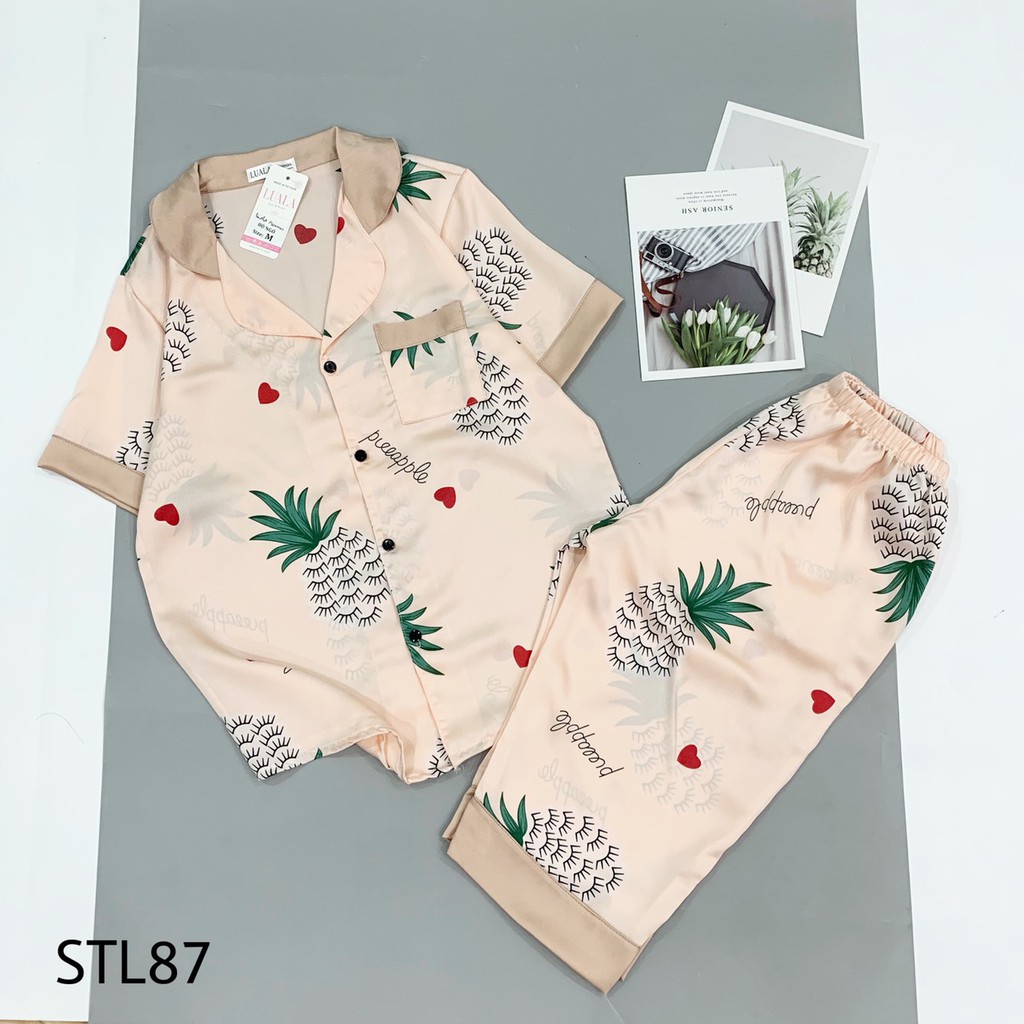 [Hàng Có Size] Bộ Pijama Lụa Cộc Lửng - Bộ Mặc Nhà Lửng Mềm Mát THấm Hút Mồ Hôi | BigBuy360 - bigbuy360.vn