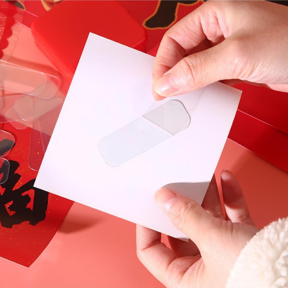 Hộp 60 Miếng Băng Keo 2 Mặt Trong Suốt, Miếng Dán Siêu Dính Đa Năng Tiện Lợi