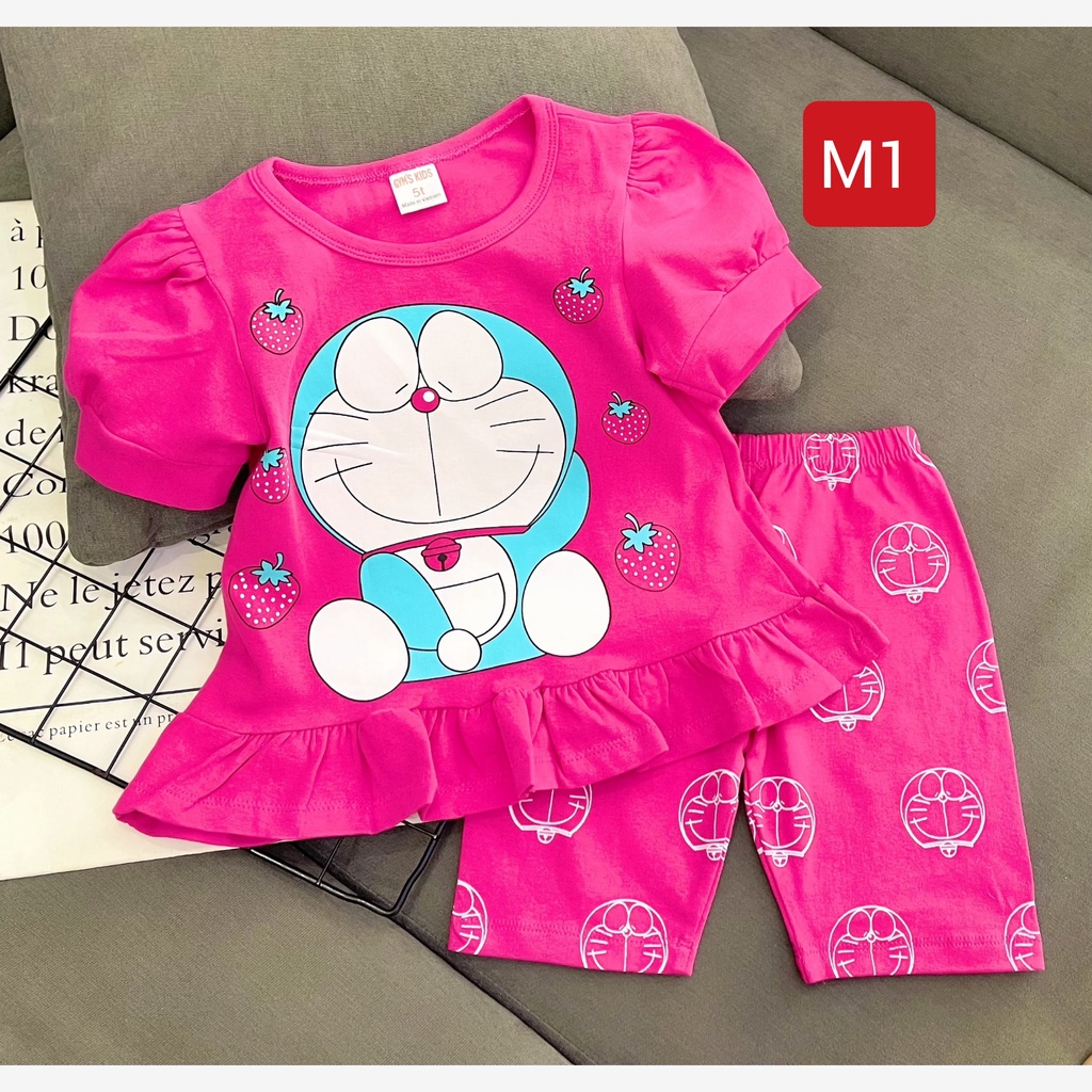 GBL47 Bộ lửng cotton màu 4 chiều cho bé gái size đại 40kg  hút mồ hôi - Bộ quần áo bé gái GIÁ RẺ