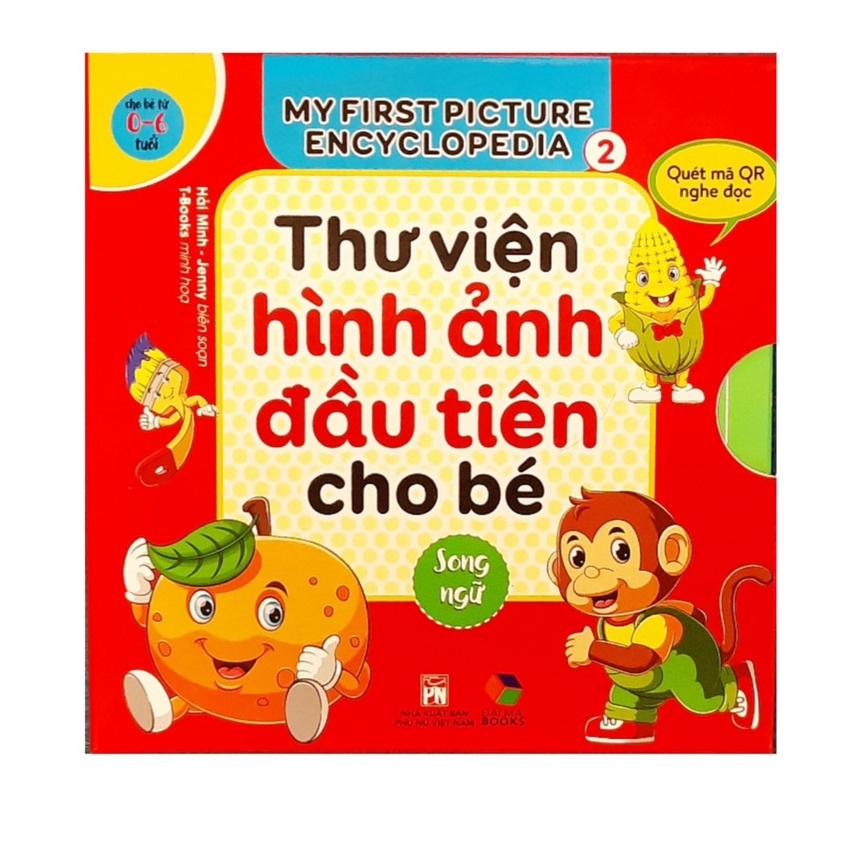 Sách - Combo hộp 8 cuốn ,Thư viện hình ảnh đầu tiên cho bé ( song ngữ ) tập 2 + mã QR nghe đọc Mcbooks