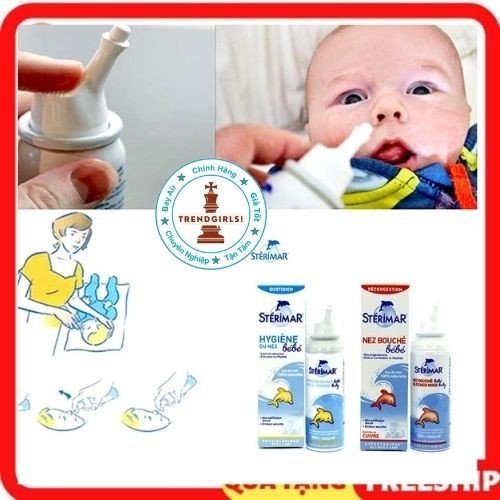 Xịt muối biển cá heo cho bé từ 0-3 tuổi Stérimar, 100ml Pháp