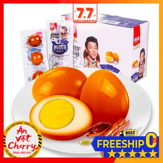 TRỨNG CÚT NGÂM TƯƠNG - Trứng cút muối xì dầu - Gói 3 quả - Đồ ăn vặt nội địa [Ăn Vặt Cherry]