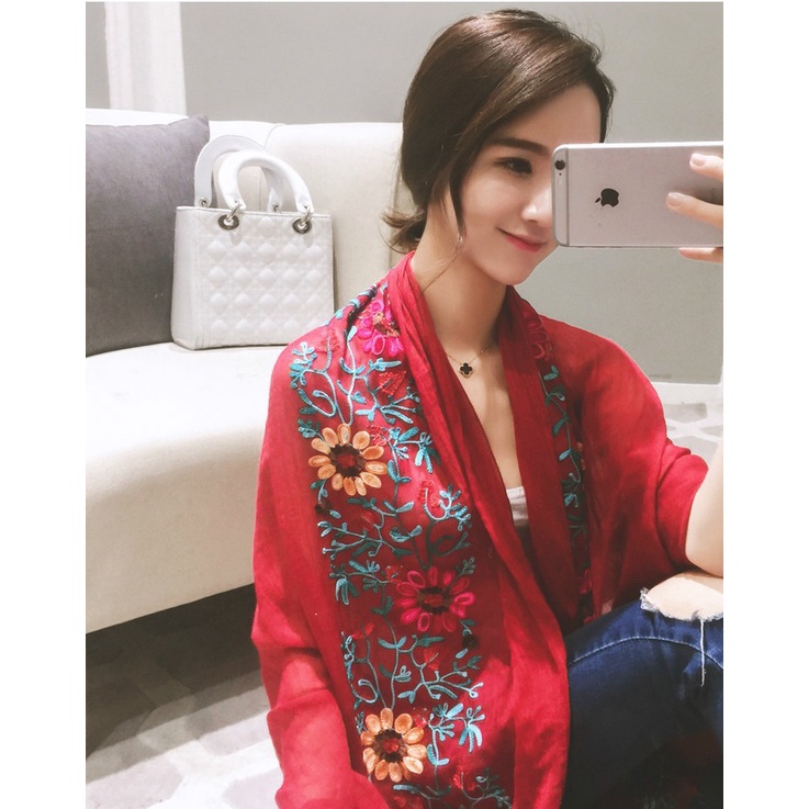 Khăn choàng thêu đa năng phong các vintage dễ thương SKC52