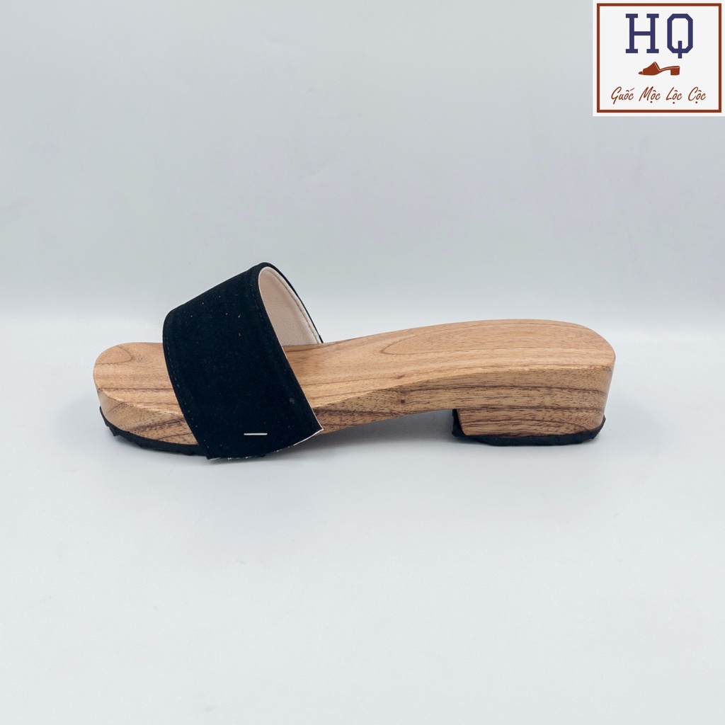 Guốc gỗ nam nữ dép gỗ quai nhung Xưa guốc mộc truyền thống mặc áo dài, bà ba, cổ phục Việt Nam, áo tấc phụ kiện chụp ảnh