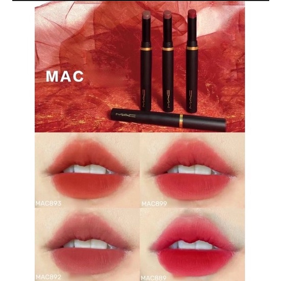 Son Mac Chính Hãng Powder Kiss Velvet Blur Slim Stick, son mac thỏi dài mới các màu hot nhất