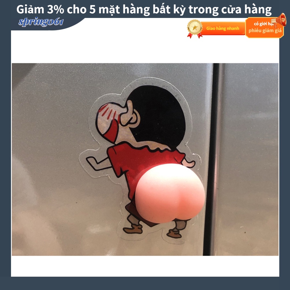 Hàng giao ngay  Cửa xe ô tô Gương chiếu hậu Bảo vệ va chạm Miếng dán Bảo vệ Phim hoạt hình 3D Dễ thương Trang trí Mông Dải chống Trầy xước Spring061
