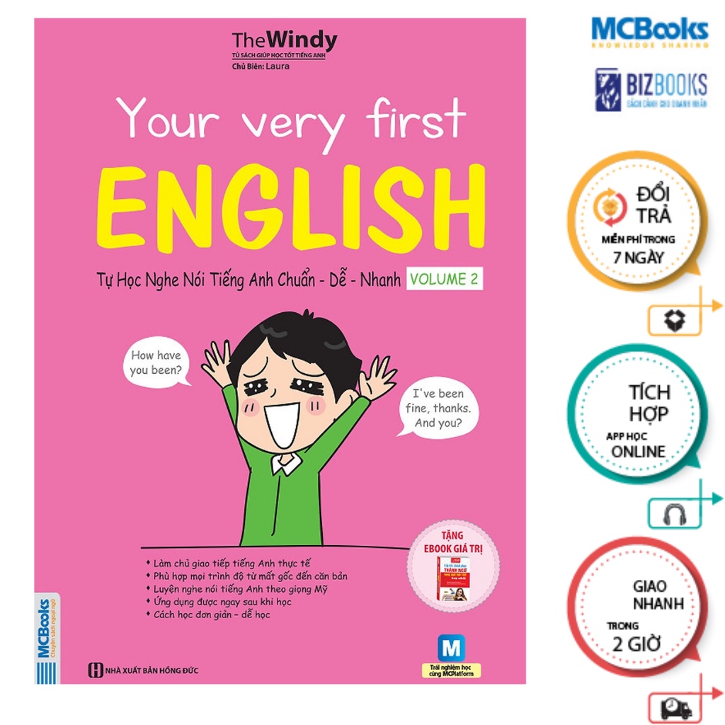 Sách - Combo Your Very First English - Tự Học Nghe Nói Tiếng Anh Chuẩn – Dễ – Nhanh Volume 1 + 2 Mcbooks