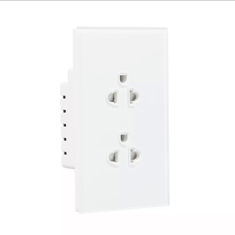Ổ cắm âm tường Wifi Tuya 16A mặt kính cường lực sang trọng