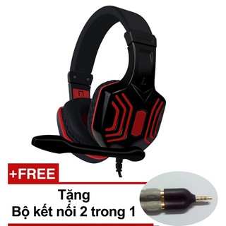 Tai nghe chụp tai Pro X, có micro + Tặng kèm 1 bộ kết nối (Đen phối đỏ)