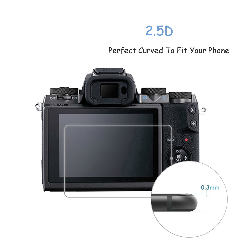 Set 2 kính cường lực 2.5D cho màn hình LCD camera EOS M6 7D Mark II 7DII 5DS 5DS R