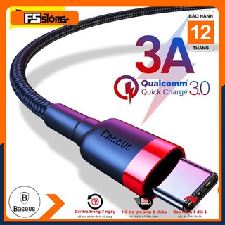 [Hàng Chính Hãng] Cáp sạc nhanh Baseus cho thiết bị USB type-C Xiaomi Redmi dài 0.5m 1m 2m - Bảo hành chính hãng 12 T