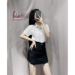 [HOT ITEM] Áo sơ mi trắng tay lửng lụa cao cấp có túi