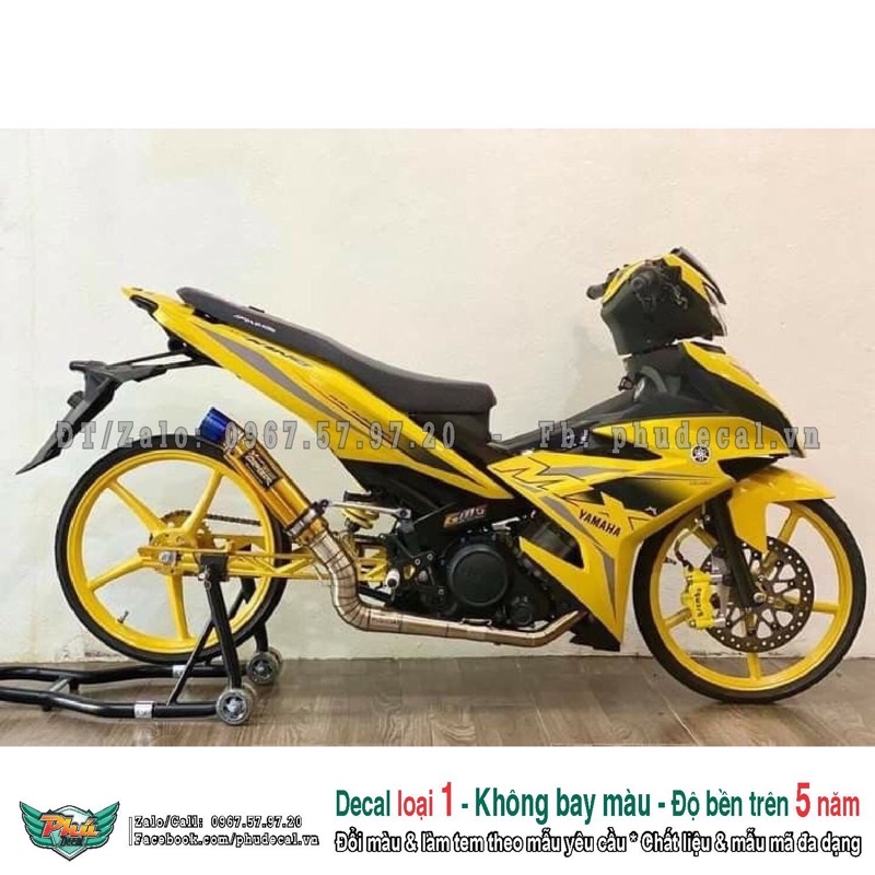 tem rời exciter 150 mx vàng đen xám