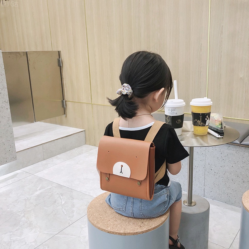 Ba lô vuông họa tiết gấu Hàn Quốc phù hợp bé gái bé trai size 17*18