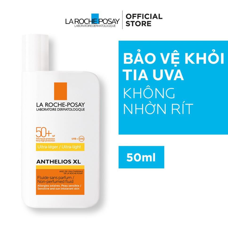 Kem chống nắng dạng sữa lỏng nhẹ không nhờn rít La Roche-Posay Anthelios Invisible Fluid SPF 50+ 50ml