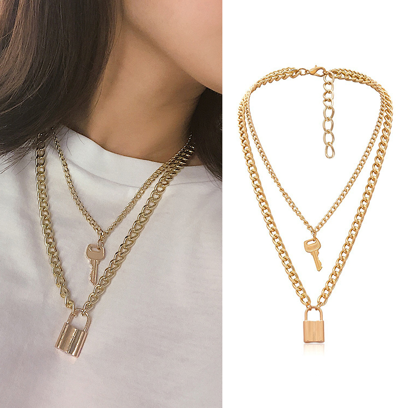 Dây Chuyền Hợp Kim Mạ Vàng / Bạc Nhiều Lớp Thiết Kế Đơn Giản Cho Nữ