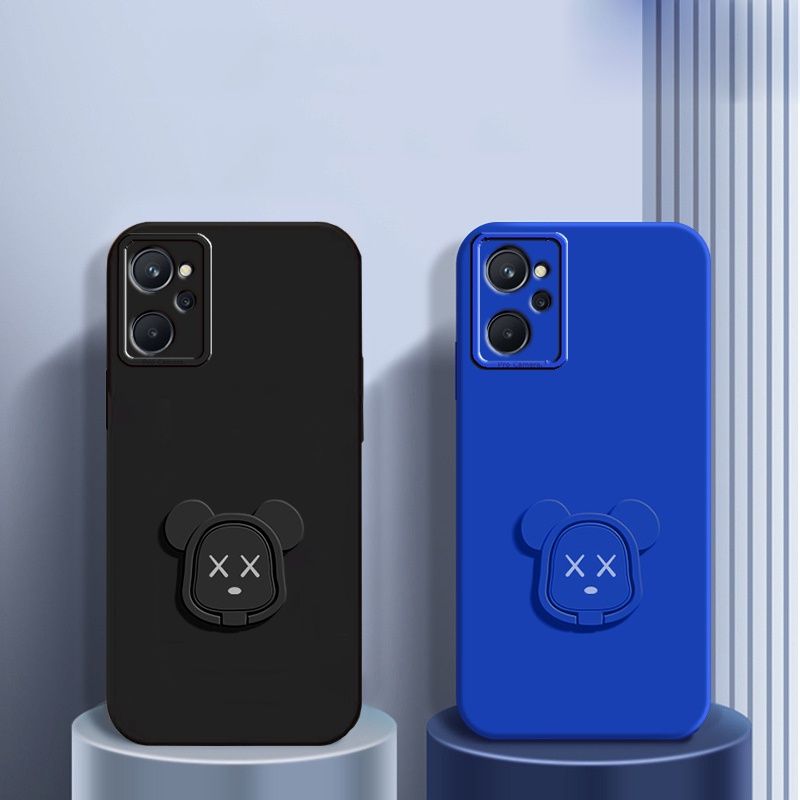Ốp Điện Thoại Có Giá Đỡ Hình Gấu Cho Realme 9 8 Pro 4G 5G Plus 9i 8i OPPO A96 A76 A36 Realme 9 Pro + V13 8S