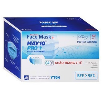 1 hộp Khẩu trang y tế 4 lớp kháng khuẩn May 10
