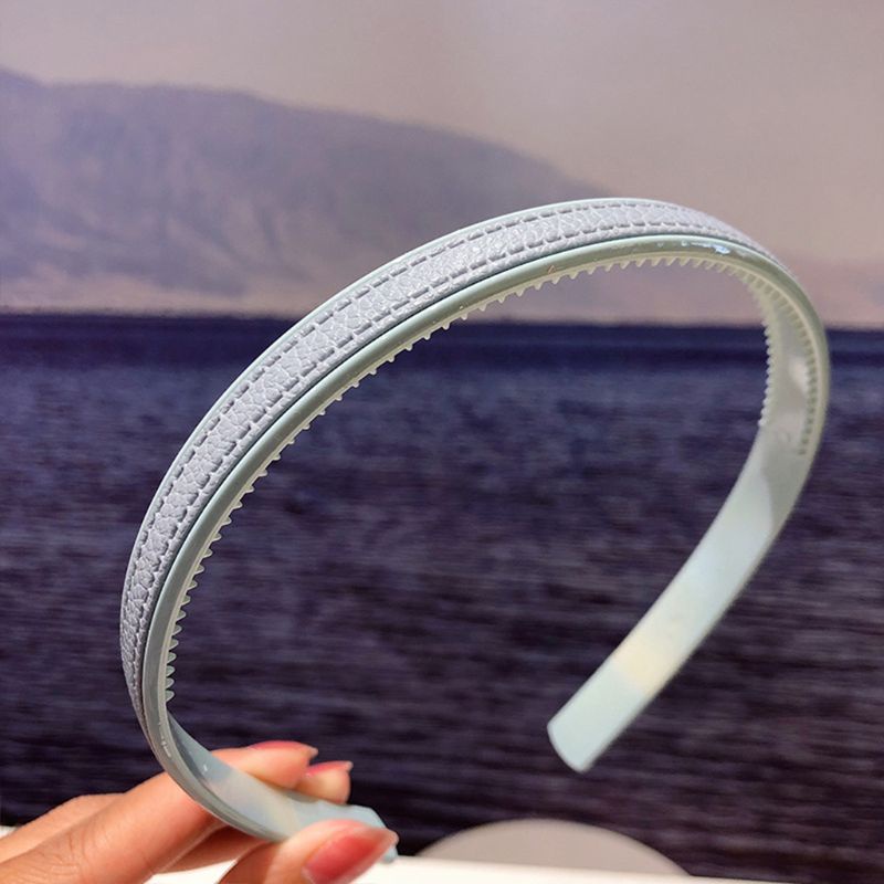 Băng Đô Cài Tóc Giả Da Bản Rộng Chống Trượt Màu Kẹo Macaron Phong Cách Hàn Quốc