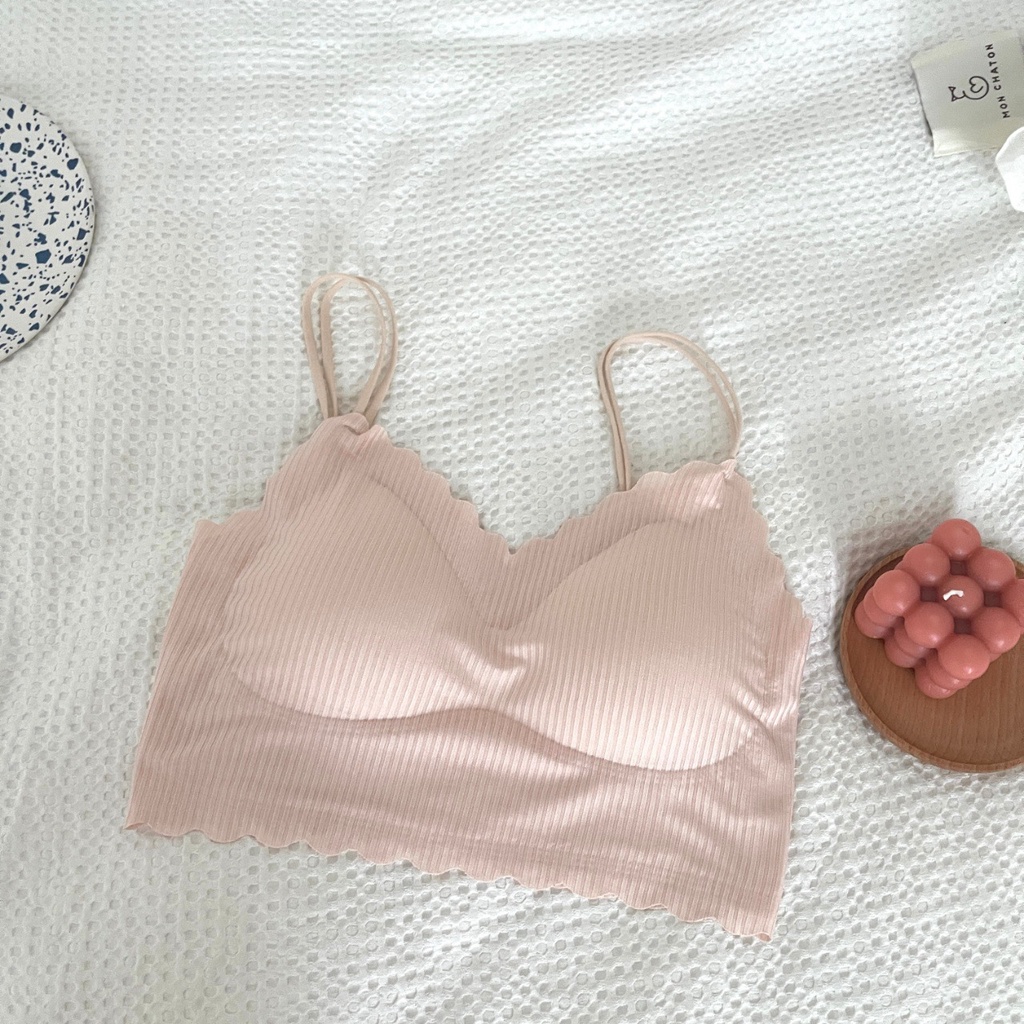 Áo Bra Len Tăm, Áo Ngực Khoét Lưng Chữ U Kèm Mút Đệm Mỏng TOZZO ABR01
