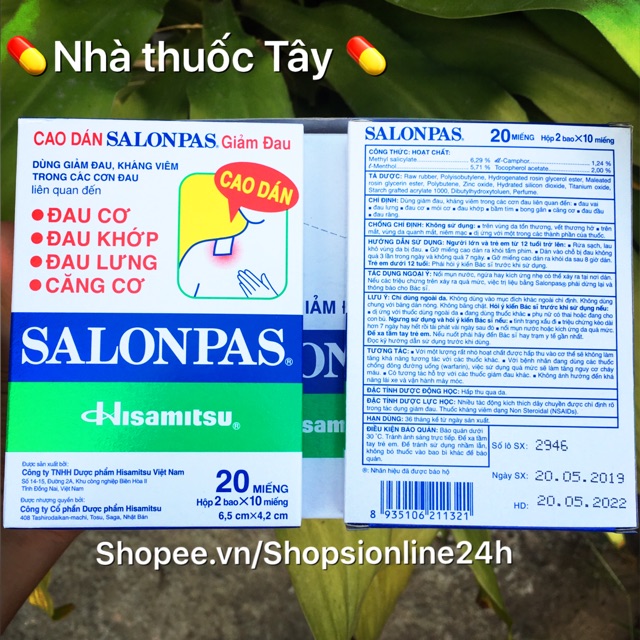 Hộp 20 miếng salonpas