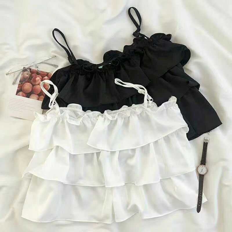 Áo Croptop Nữ Hai Dây Áo Hai Dây Nữ 3 Tầng Hở Lưng Sexy Freesize Chất Đũi Lụa