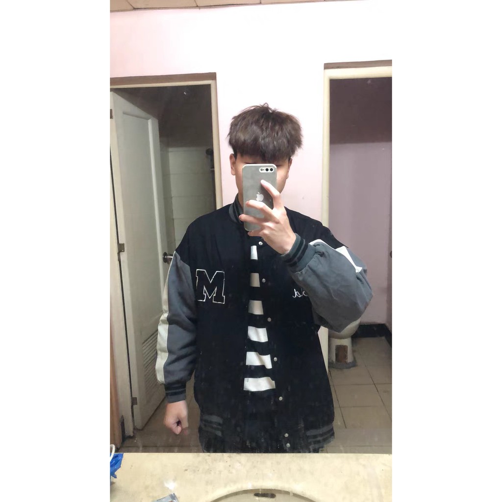 Áo Khoác Bóng Chày Phong Cách Cổ Điển Đường Phố Mỹ Sành Điệu Cho Nam