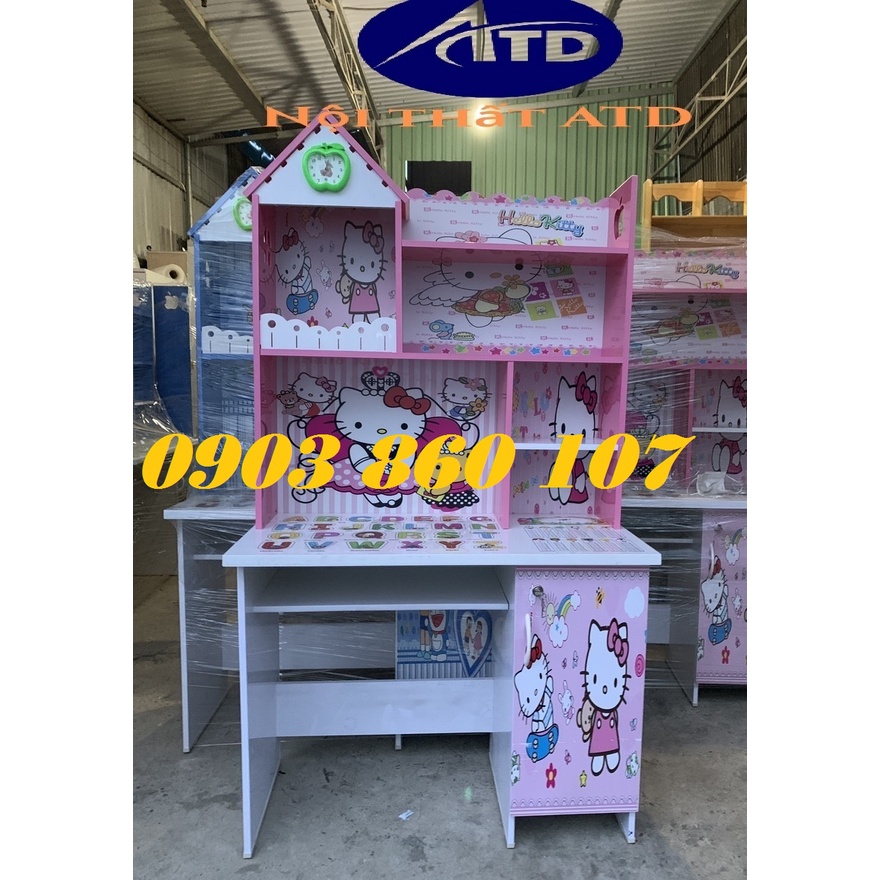 Bàn học sinh nhựa cao cấp cho bé gái màu hồng helokitty công chúa xinh xắn giao nhanh bình dương tphcm