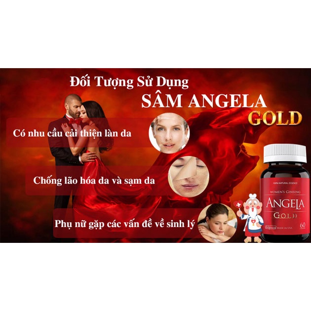 Sâm Angela Gold - Tăng cường sinh lý nữ - lọ 60 viên