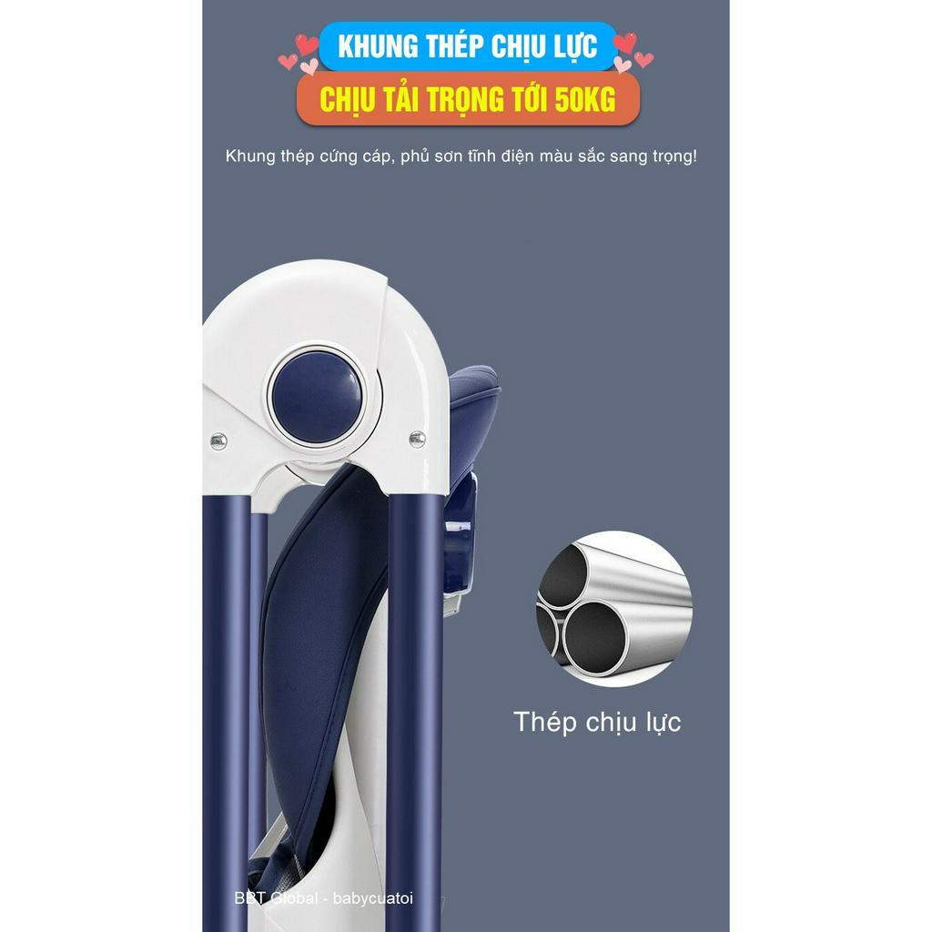 Ghế ăn dặm cao cấp BBT Global GH08 có bánh xe điều chỉnh được tư tthế - ghế ăn dặm cho bé, ghế ăn dặm cao cấp, ghế