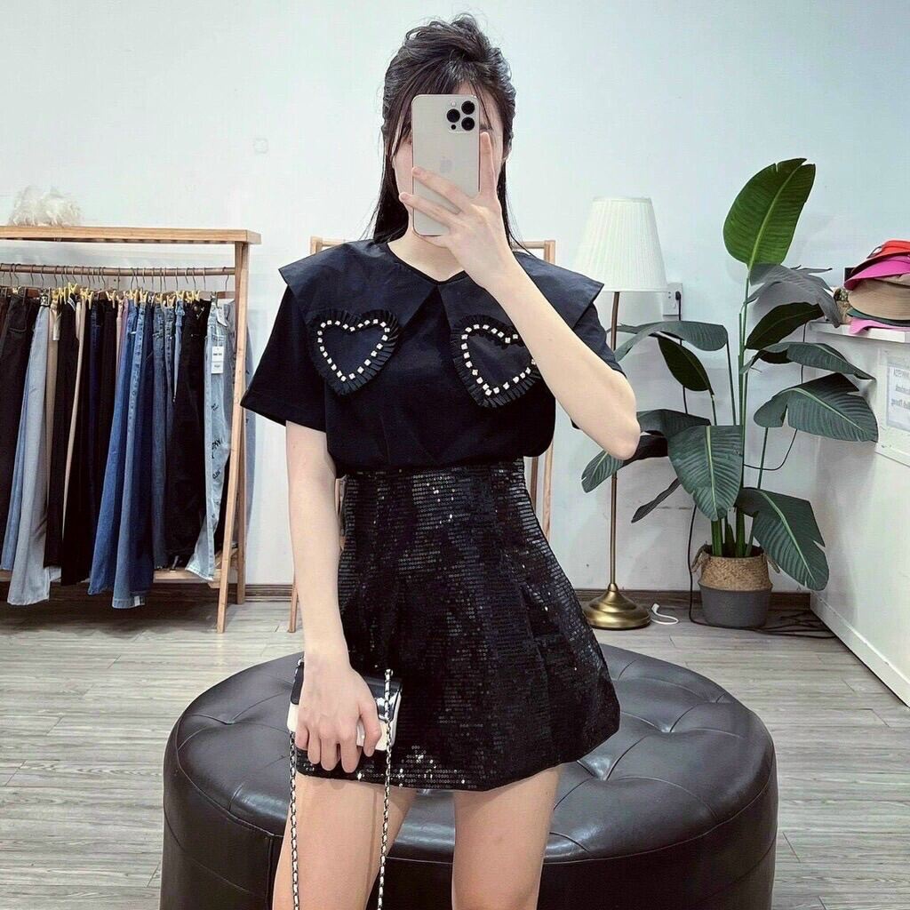 CHÂN VÁY KIM SA chữ A siêu hót size sml 40-57kg