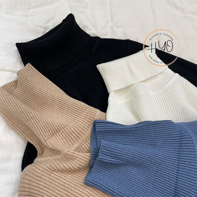 Áo Len Nữ cổ lọ hàn quốc ôm dáng form co dãn lông cừu trơn Quảng Châu | BigBuy360 - bigbuy360.vn