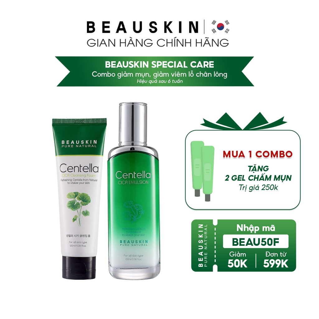 Combo Giảm Mụn, Giảm Viêm Lỗ Chân Lông BEAUSKIN Special Care An Toàn Hiệu Quả Sau 06 Tuần