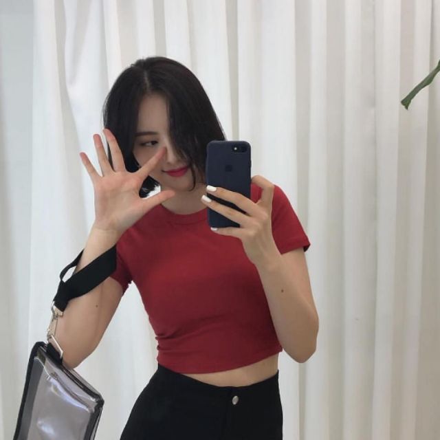 Áo croptop nữ tay ngắn dáng ôm Phiong sg