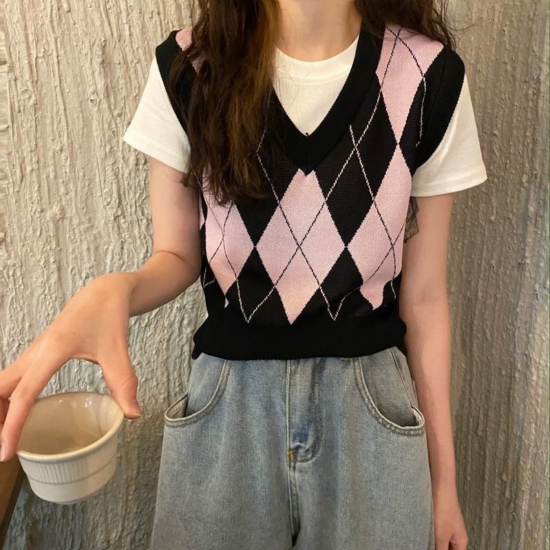 Áo khoác len không tay dáng rộng thiết kế mới thời trang dành cho nữ