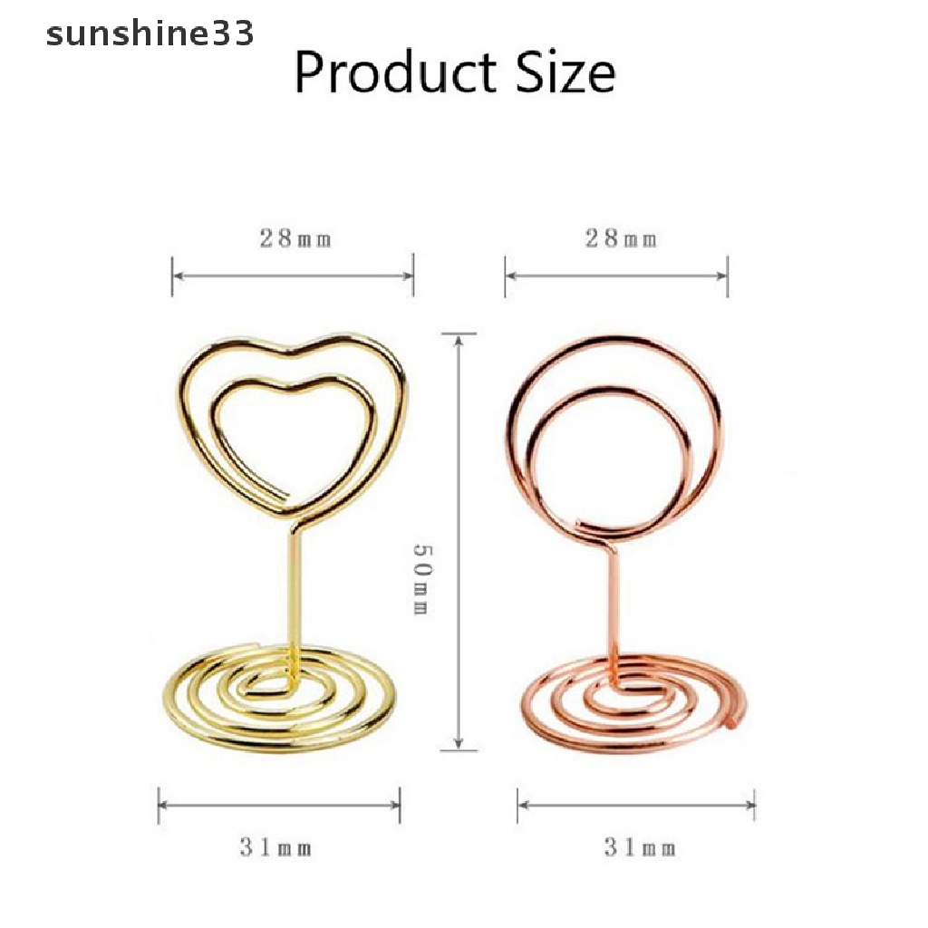 【SU】 Wedding Heart Photo Clip Table Number Stand Desktop Deco Metal Place Card Holder .