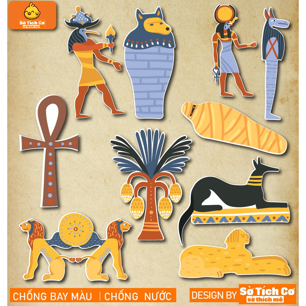 Ai Cập dán điện thoại, laptop, mũ bảo hiểm, guitar, vali MSP: T10