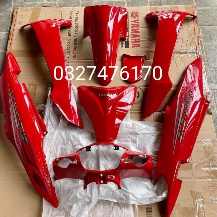 Bộ nhựa dàn áo xe WAVE A 110 màu đỏ 2019 zin chính hãng