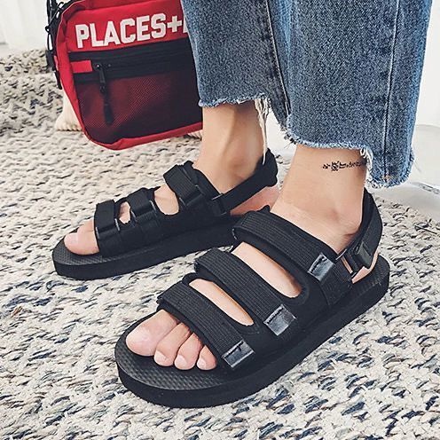 Giày bãi biển đế dày La Mã đế phẳng Sandals đế dày Sandals cho phụ nữ Sandals cho các cặp vợ chồng