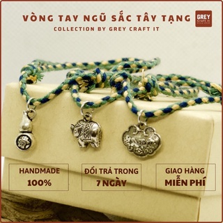 Vòng tay Ngũ Sắc Tây Tạng Charm Bạc Thái Hồ Lô - Con Voi - Tứ Lộc Handmade 100% Miễn phí ship sửa đổi trả & Order riêng
