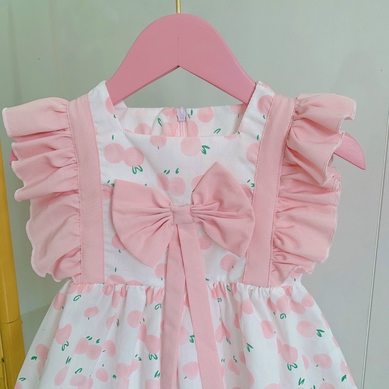 Váy trẻ em Váy hồng cánh tiên kèm nơ xinh cho bé gái