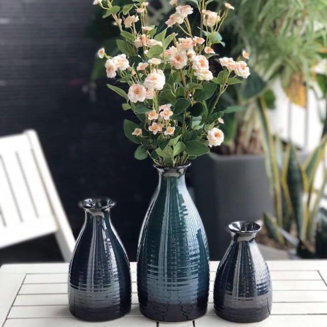 Sét 3 lọ hoa gốm sứ Bát Tràng